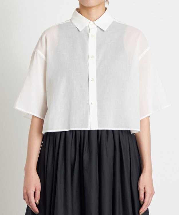 NAVE 【Nave 　洗える】シアークロップド シャツ ホワイト系