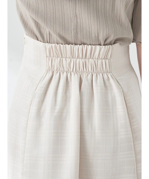 earth music&ecology シアーチェックフレアスカート Ivory