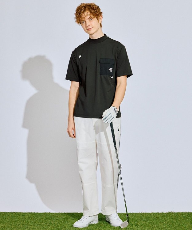 PW CIRCULUS 【撥水加工/ストレッチ】サイドストライプ ワイドパンツ ゴルフ ホワイト系