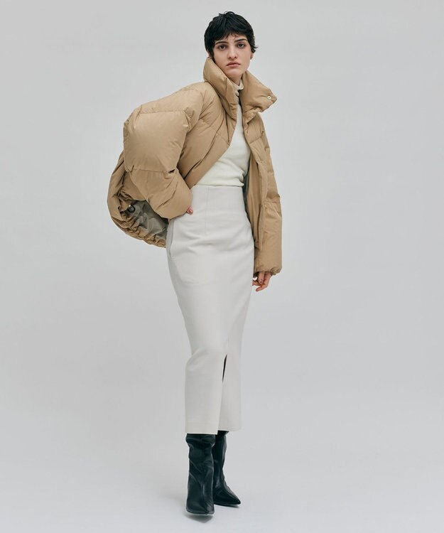 BEIGE， 【Precious 2月号掲載】LAC / 2WAYストレッチIラインスカート Ecru