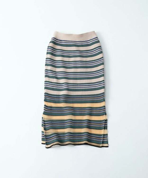 TRICOTE BORDER SKIRT／ボーダースカート 82BEIGE
