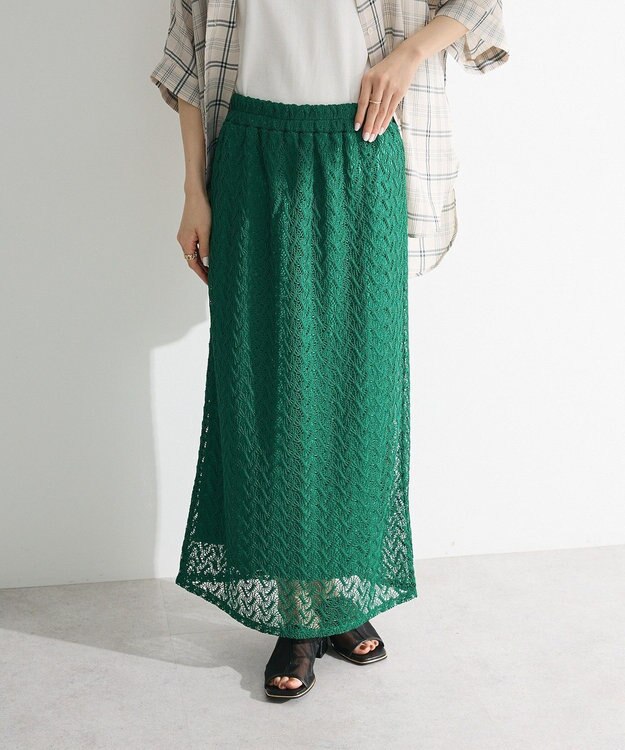 Green Parks ニットレースＩラインスカート