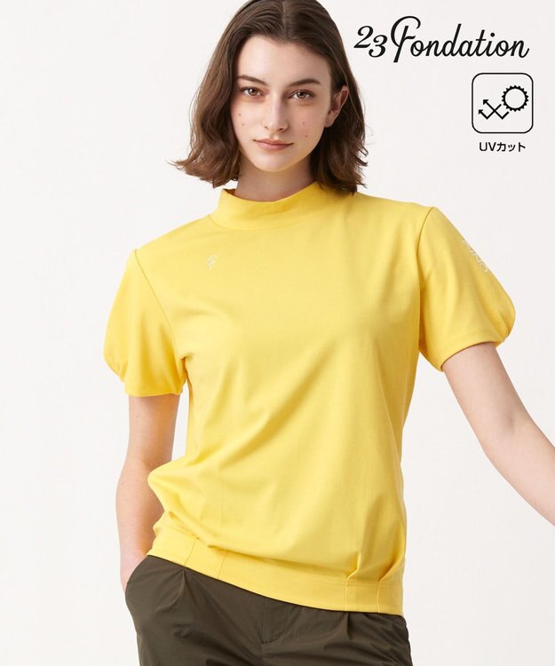 23区GOLF 【23Fondation/WOMEN】【UVケア】モックネックシャツ ライトイエロー系