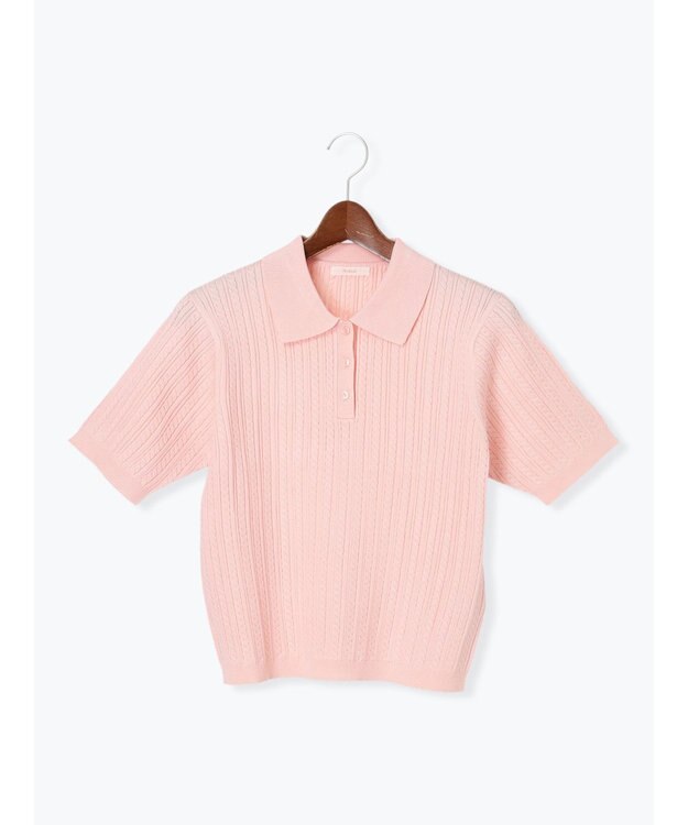 Te chichi ミニケーブルポロニット ピンク