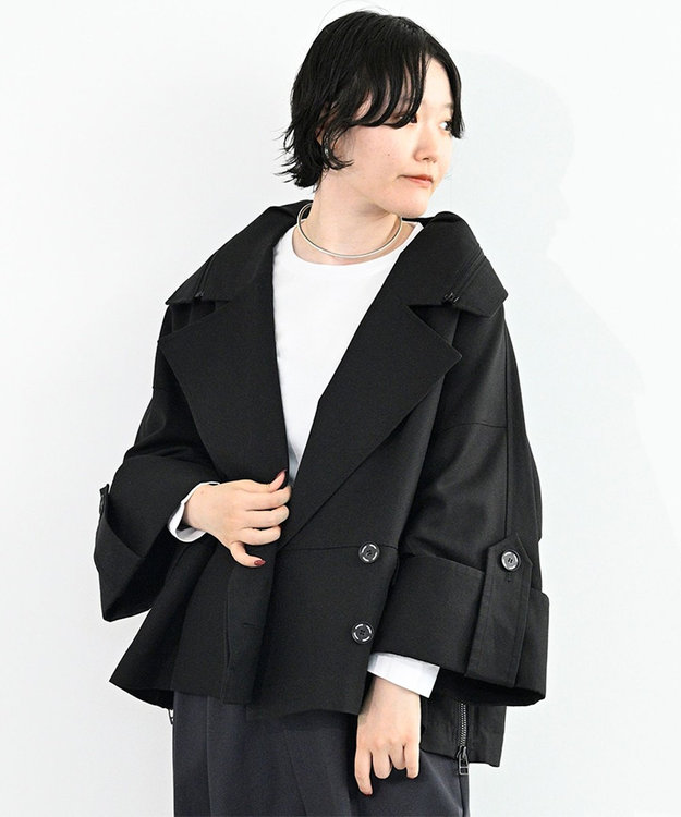FORFORMO Deformation Wide Trench Coat デフォメーションワイドトレンチコート ブラック