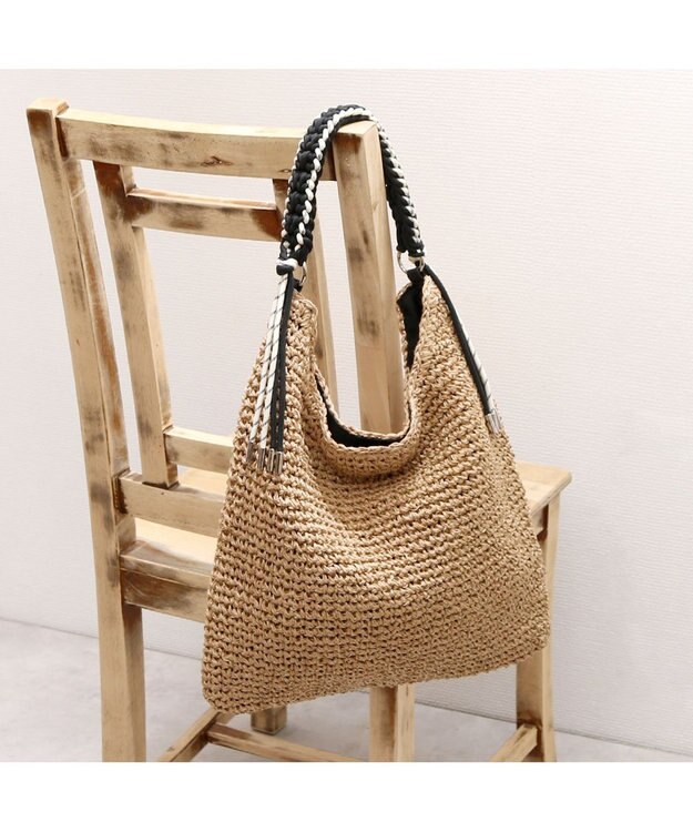 UNBILLION カシュカシュ cachecache / パラコードハンドルクロッシェトート カゴバッグ キャメル