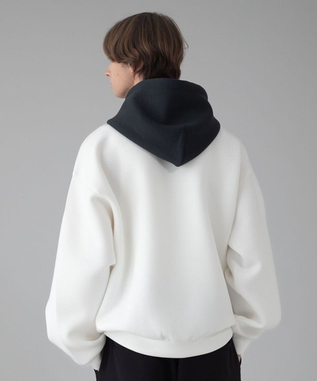 WEGO 【ユニセックス着用ITEM/MLサイズ展開】ワンポイントバイカラープルパーカー ホワイト