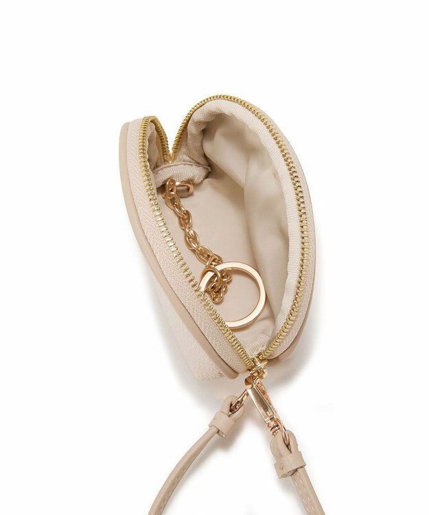 TOPKAPI 【Breath TOPKAPI】【TOPKAPI × 藤本美貴さんコラボ】スコッチグレイン ラウンド ミニポーチ キーケース/撥水 クリーム