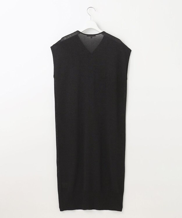 自由区 【カタログ掲載・洗える】ペーパーブレンドニット ジレ ブラック