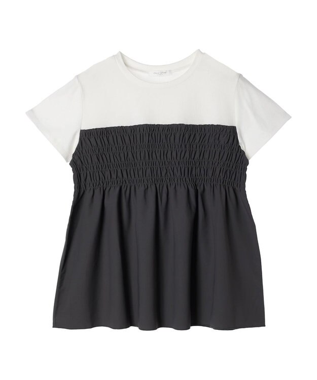 Green Parks シャーリングサテンドッキングプルオーバー Charcoal Gray