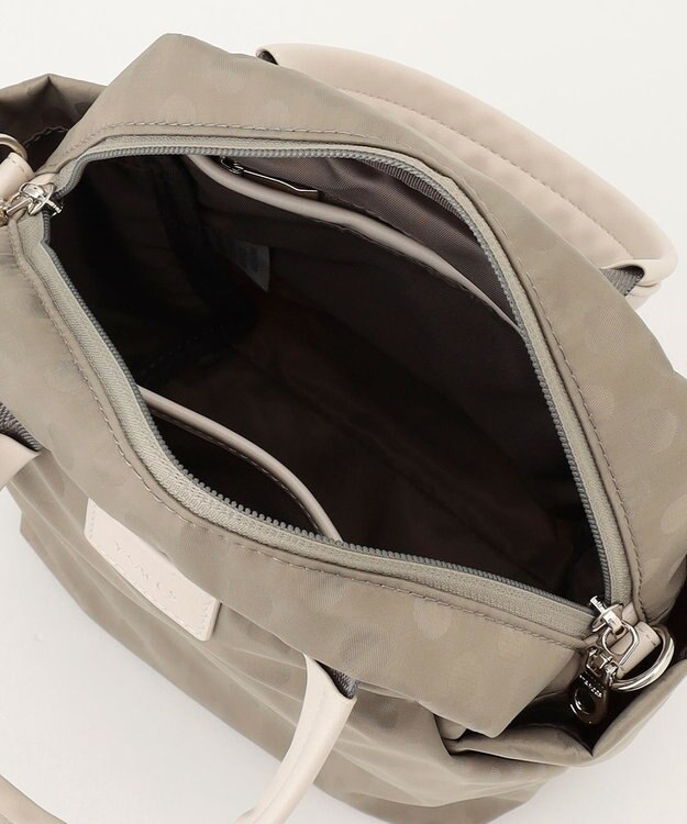 Y'SACCS はっ水ドットジャカード　ショートハンドル付き　軽量2wayショルダー グレージュ