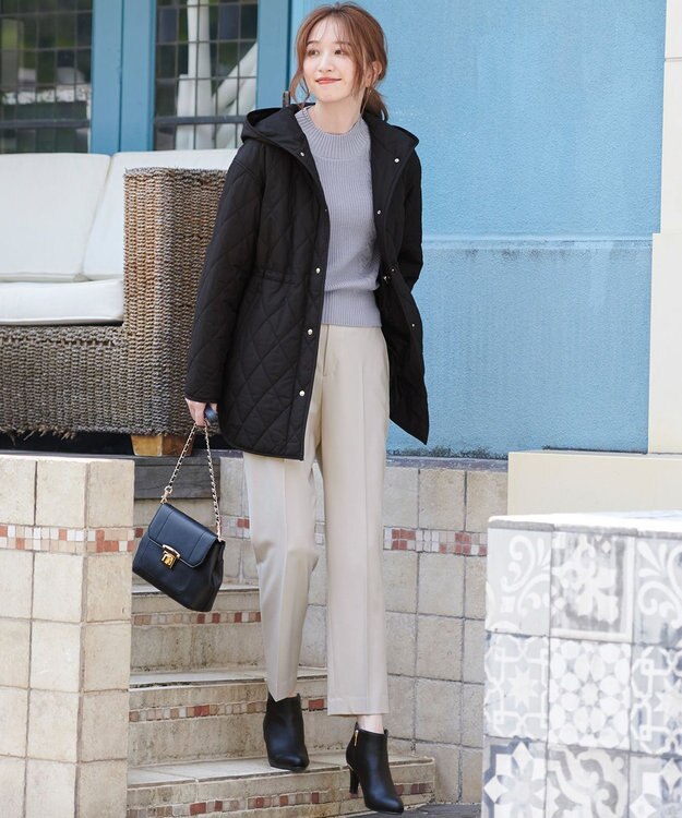 ANY SIS 【保温性あり/洗える】サーモ 2WAYストレッチ テーパード パンツ アイボリー