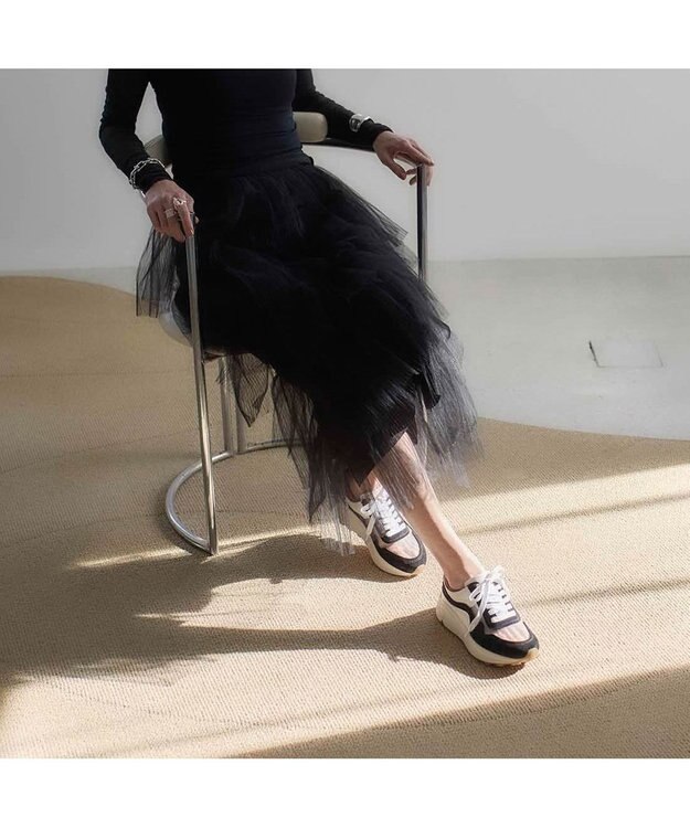 MODE ET JACOMO <carino>シースルー厚底スニーカー ブラックコンビ