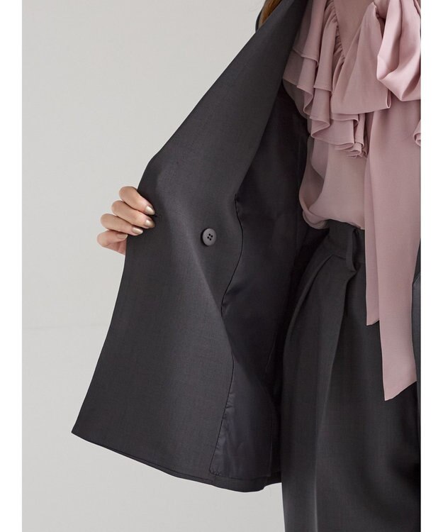 Te chichi ダブルブレストジャケット(セットアップ可)《2025Autumn catalog vol.2 item》 チャコールグレー