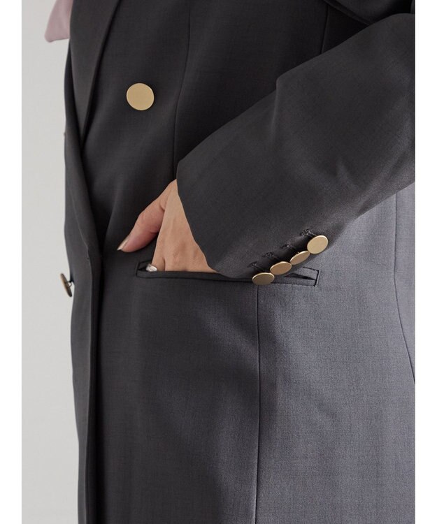 Te chichi ダブルブレストジャケット(セットアップ可)《2025Autumn catalog vol.2 item》 チャコールグレー