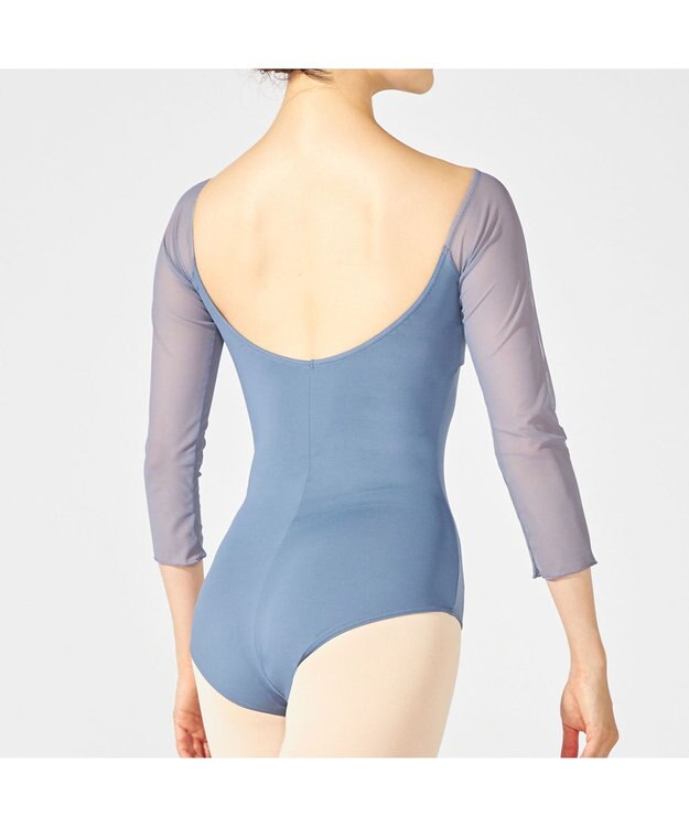 Chacott 7分袖レオタード アイアンブルー
