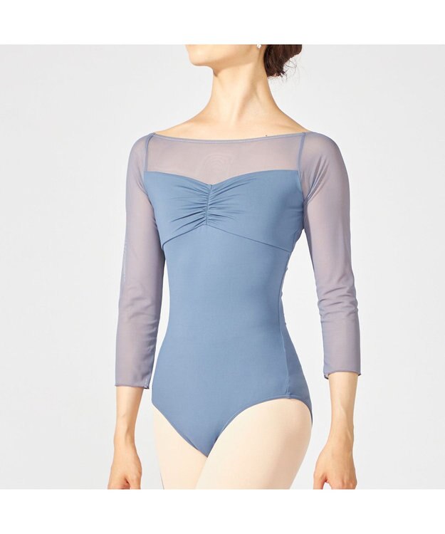 Chacott 7分袖レオタード アイアンブルー