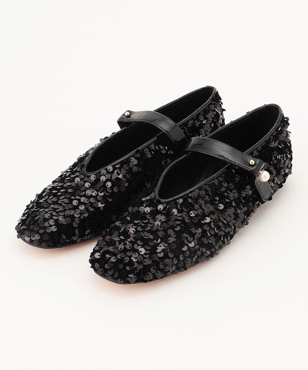 BEIGE， 【好評につき追加生産決定！・一部店舗限定】HENRI EN VARGO / MATHILDE スパンコールメリージェーン Black