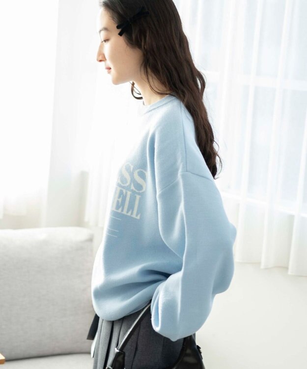 WEGO ジャガードニットプルオーバー サックス