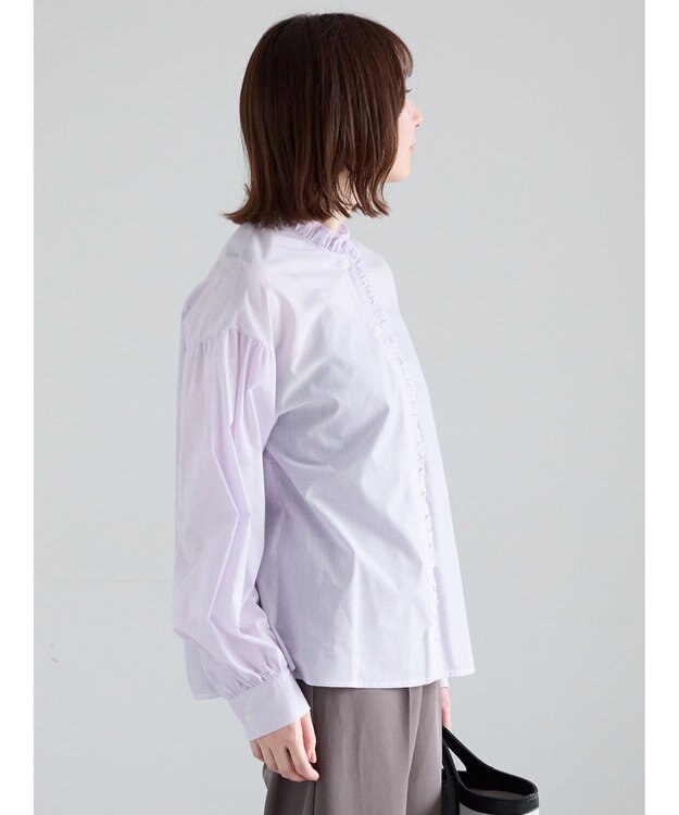 Te chichi パターンアソートスタンドフリルブラウス ラベンダー