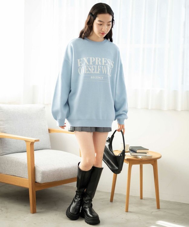 WEGO ジャガードニットプルオーバー サックス