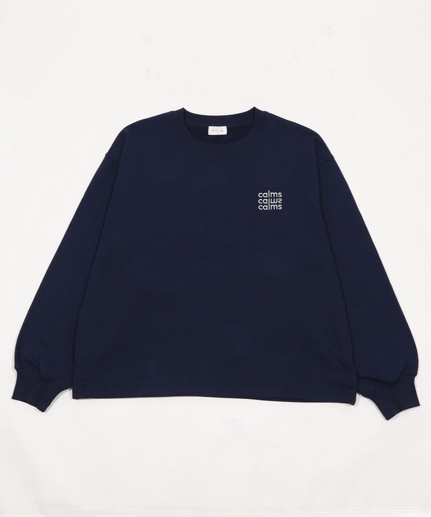 WEGO 【ユニセックス着用ITEM】ショートドロストワンポイント刺繍プルオーバー ネイビー