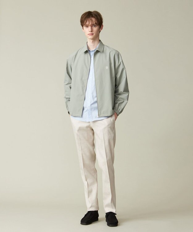 J.PRESS MEN 【ウォッシャブル可】コンフォートストレッチリネン スラックス アイボリー系