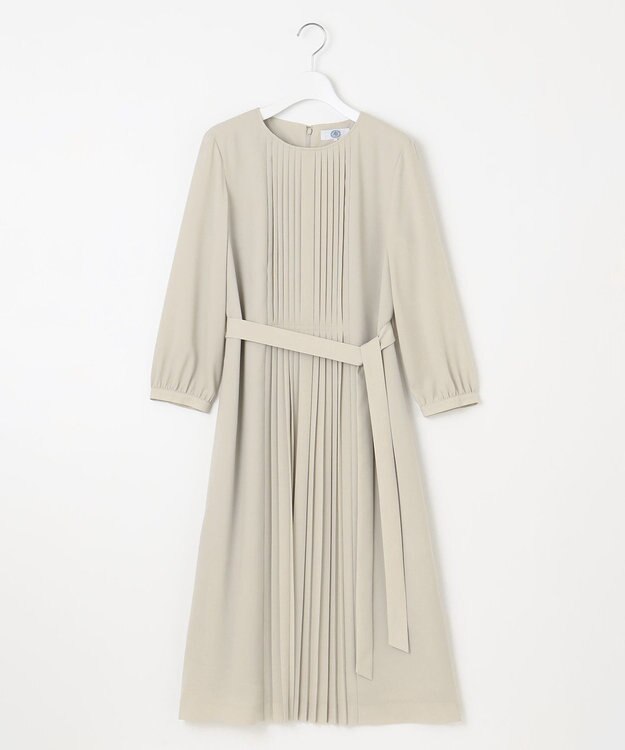 J.PRESS LADIES S 【洗える】ノルディス2wayジョーゼット フロントプリーツ ワンピース ベージュ系