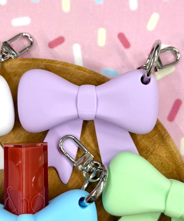 WEGO BIGリボンリップチャームキーホルダー パープル