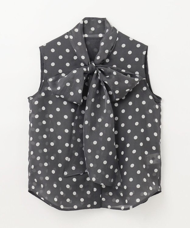 GRACE CONTINENTAL シアードットプリントブラウス ブラック