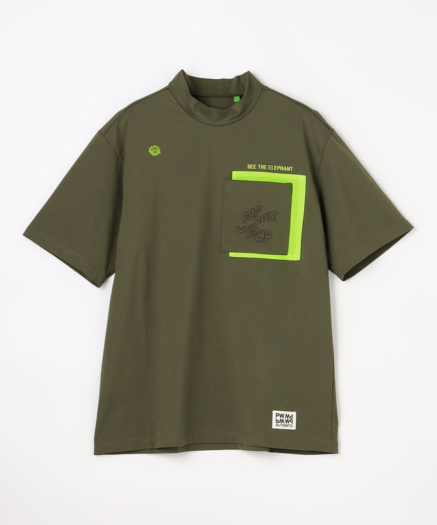 PW CIRCULUS 【MEN】ポケットモックネック ゴルフ カーキ系