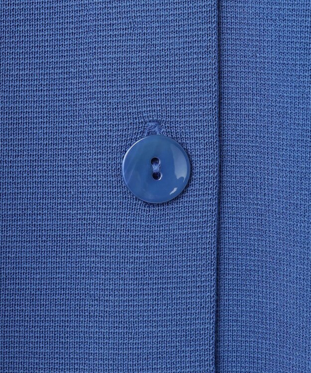 自由区 【洗える】ドライコットンハイゲージニット カーディガン ブルー