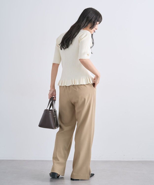 Green Parks フリルニットカーディガン Off White