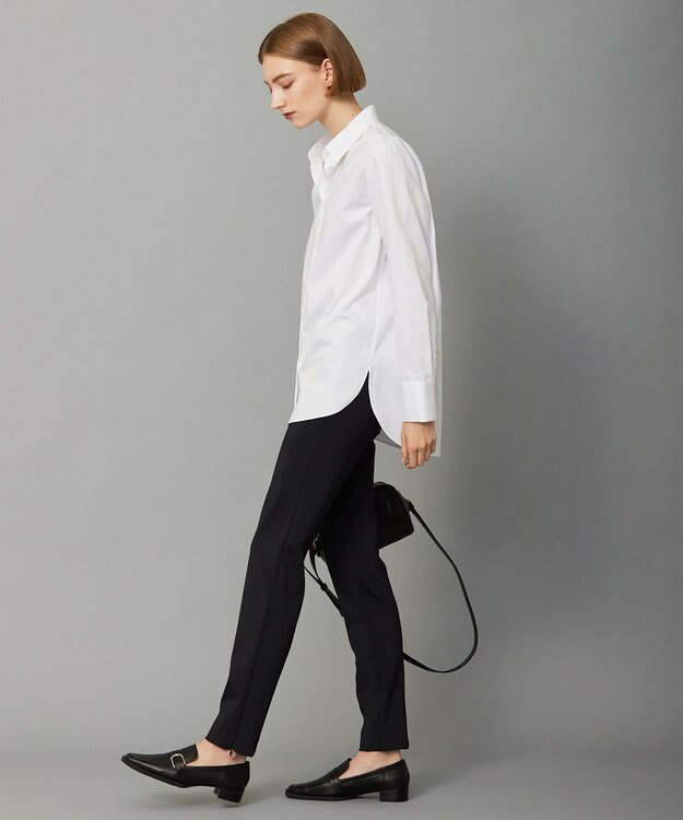 ICB 【洗える】 コットンサテンシャーティング シャツ オフホワイト系