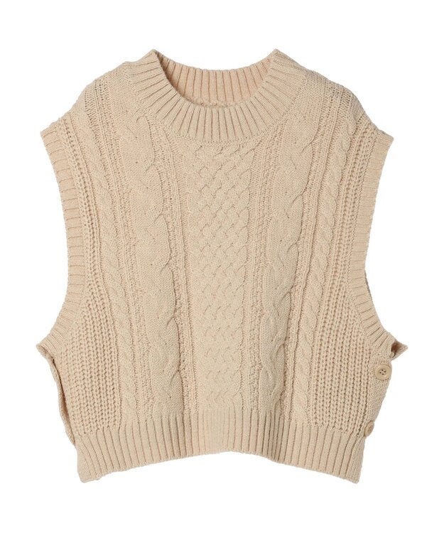 CRAFT STANDARD BOUTIQUE ２ＷＡＹケーブルニットベスト Beige