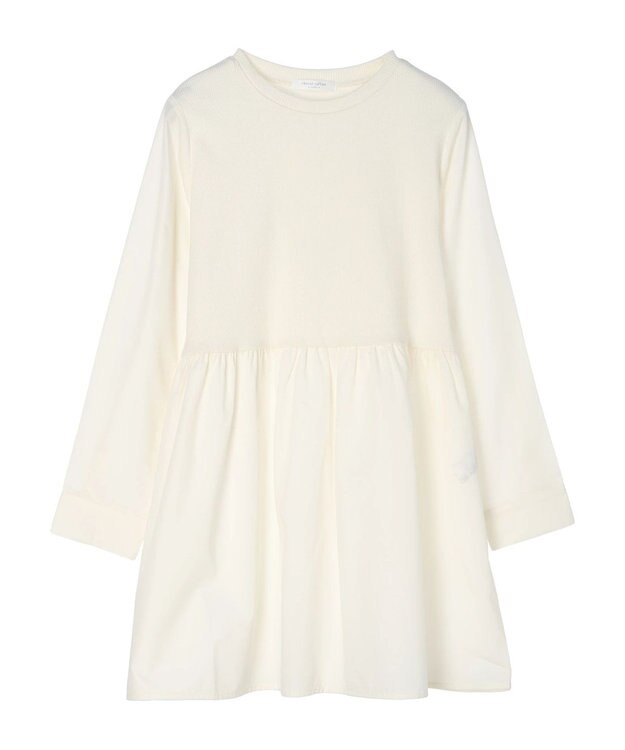 Green Parks リブドッキングカットソーボリュームチュニック Ecru