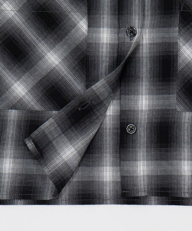 WEGO ショートチェックシャツ ブラック