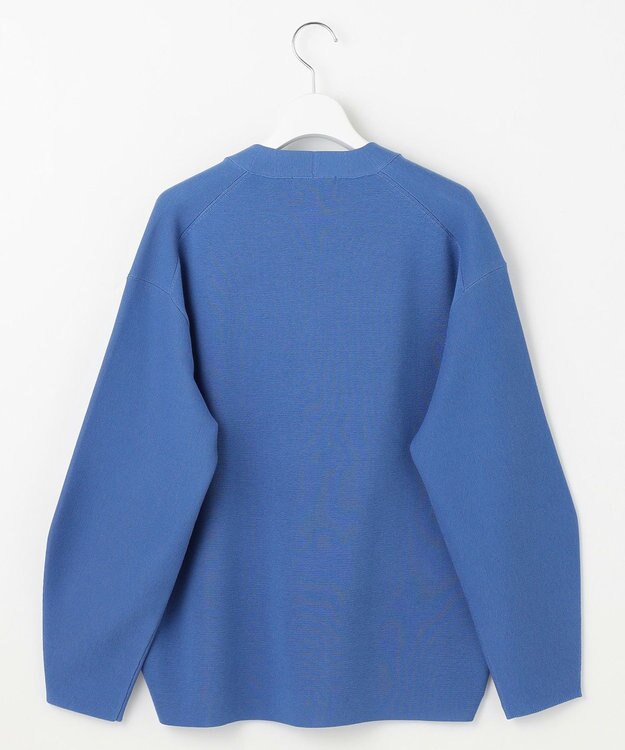 自由区 【洗える】ドライコットンハイゲージニット カーディガン ブルー