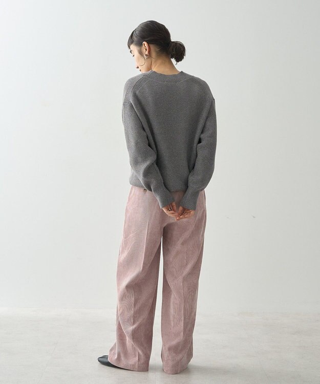 AMERICAN HOLIC ラメ入りＶネック片畦ニットプルオーバー Gray Mixture