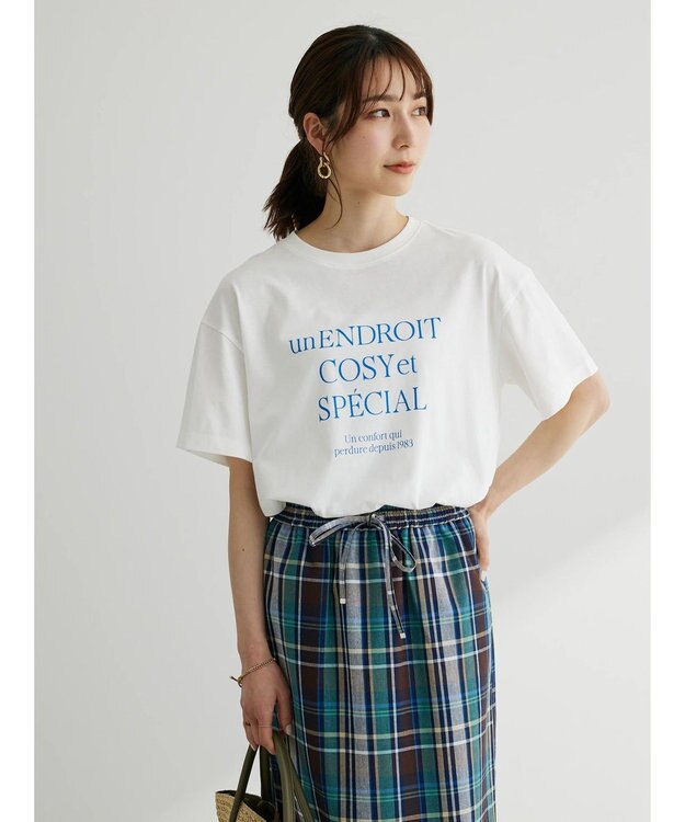 Green Parks ガーリーロゴボックスＴシャツ Blue