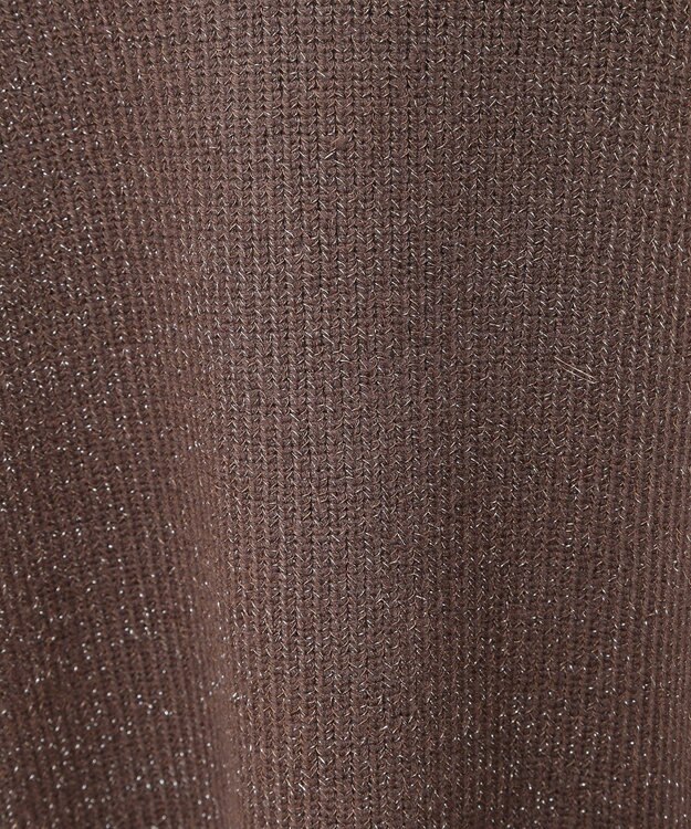 AMERICAN HOLIC ラメ入りＶネック片畦ニットプルオーバー Mocha