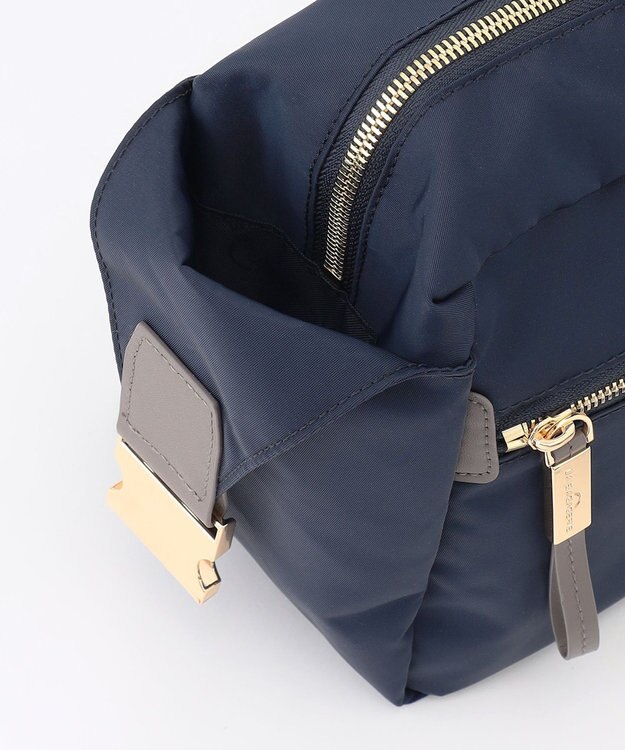 LA BAGAGERIE メタルバックル　ボックスショルダー　SSサイズ ネイビー