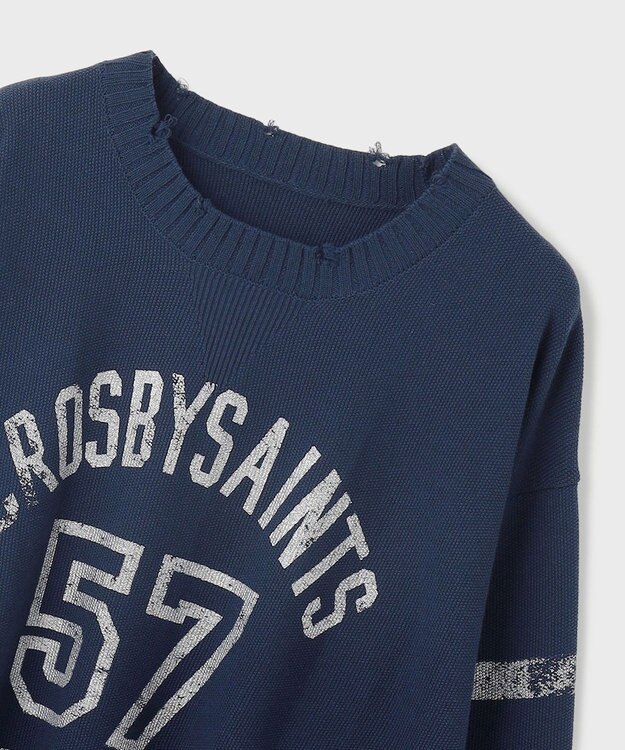 GRACE CONTINENTAL ナンバリングニットトップ ネイビー