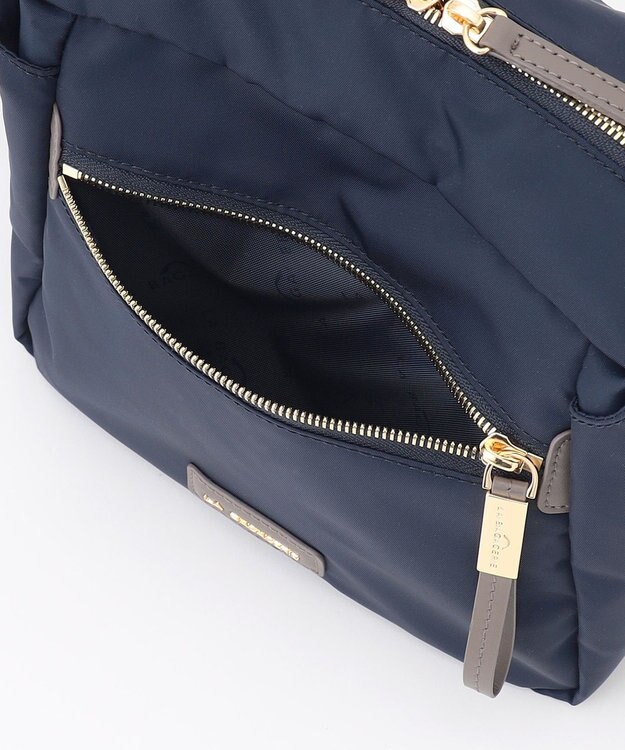 LA BAGAGERIE メタルバックル　ボックスショルダー　SSサイズ ネイビー