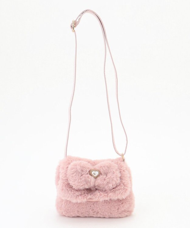 ANY KIDS ふわふわリボンポシェット ピンク