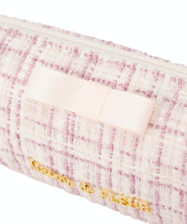 Maison de FLEUR グログランリボンツイードロングポーチ Light Pink