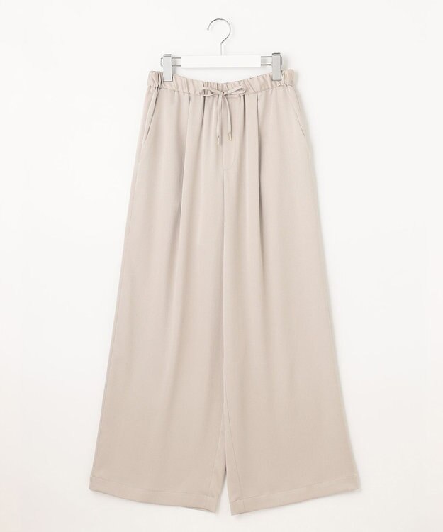 自由区 L 【洗える】チンツサテンタンブラー ワイドパンツ ベージュ系