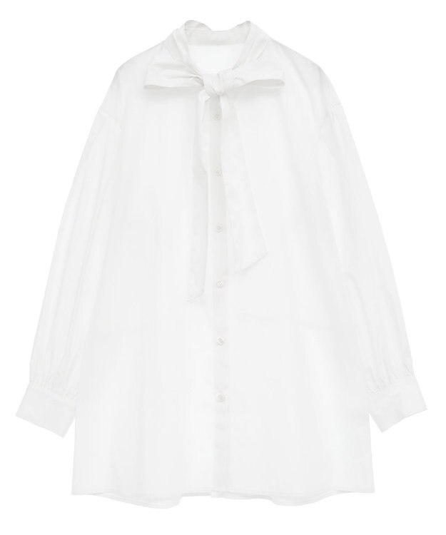 earth music&ecology 2wayボウタイブラウス Off White