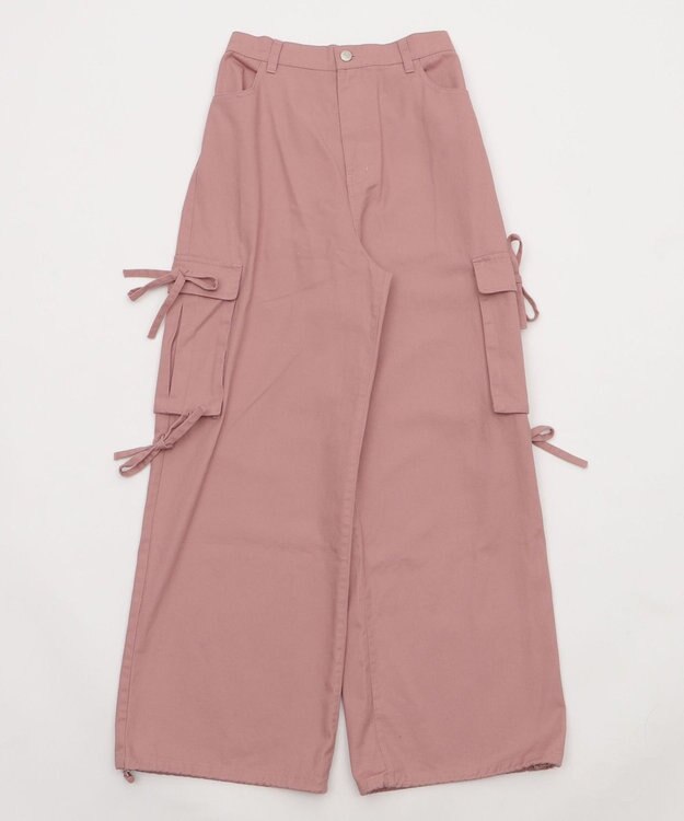 WEGO サイドリボンカーゴパンツ ピンク