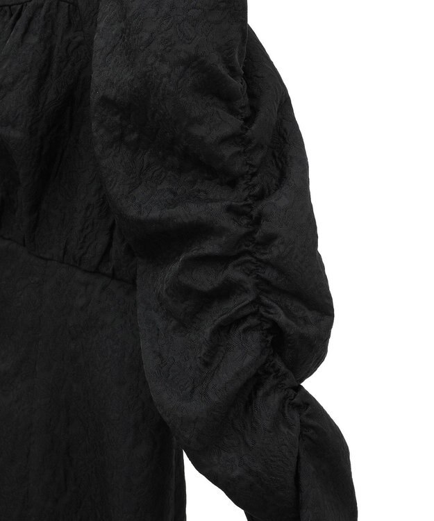 Maison de FLEUR 慈愛に満ちたジャカードワンピース Black